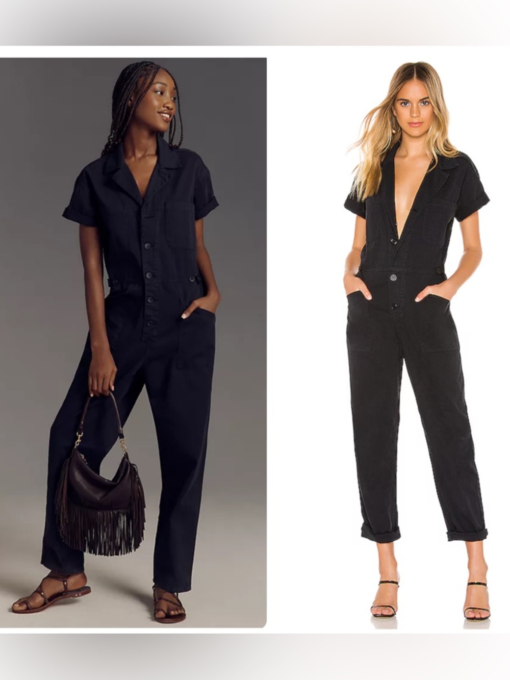 PISTOLA Grover Short-Sleeve Utility Fade to Black Denim Jean Jumpsuit NWT $188